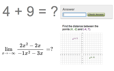 Math exercise screenshot